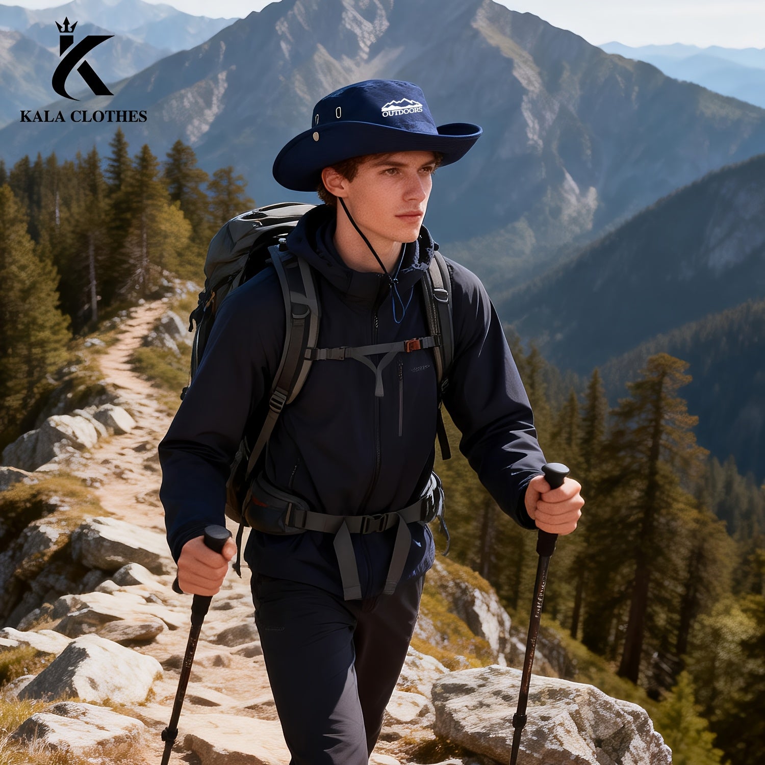 Men's Fisherman Hat for Spring\u002FSummer Outdoor Mountaineering and Fishing, Wide Brim Hat