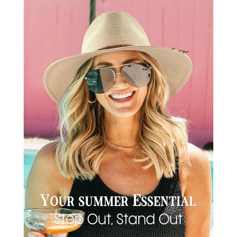 Women's Summer Wide Brim Sun Hat 80+ Panama Soft Foldable Straw Beach Hat, Outdoor Hat, Travel Accessories, Fashion Fashion Glasses, Women's Hat, Beach Visitor, Summer Wardrobe