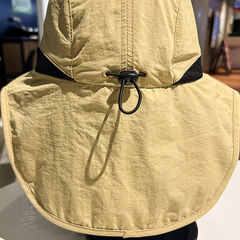 2pcs And Summer Simple Tooling Wind Sunshade Fisherman Hat, Retro Outdoor Fishing Hiking Rope Sunshade Hat