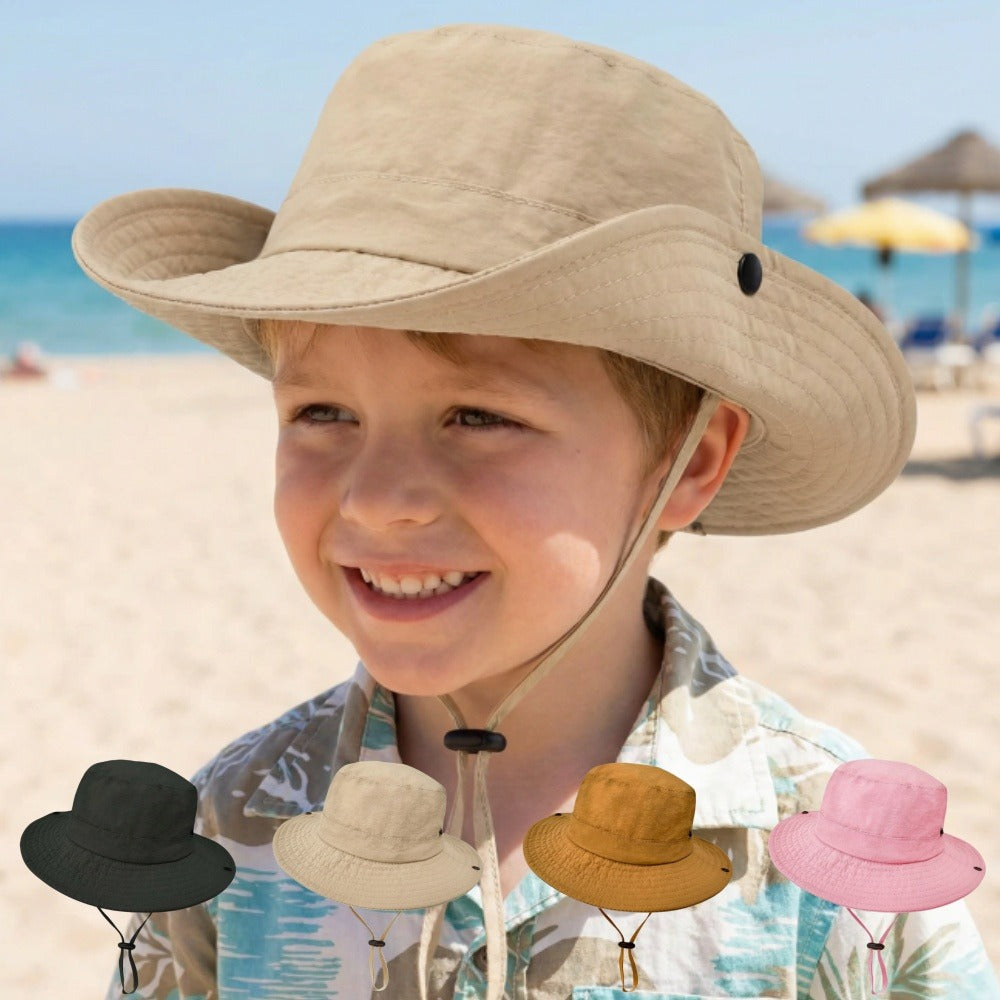 Outdoor Sun Hat | Foldable Fisherman Hat, Lightweight and Adjustable, Suitable for Ages 3-8, Mixed Color Polyamide and, Hook-and-loop Closure