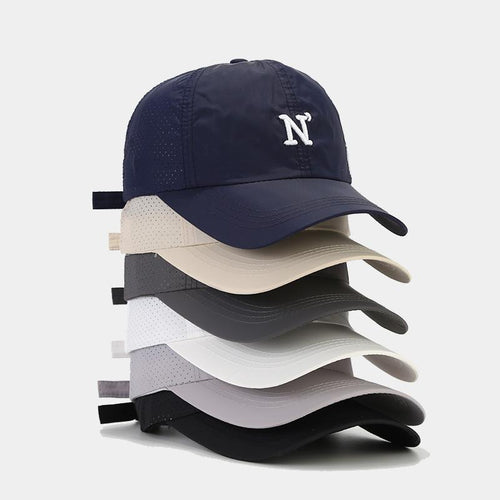 1pc Sport-Style N-Letter Embroidered Soft-Top Baseball Cap with Sun Shield & Quick-Dry Fabric for Birthday Events | Casual Spring\u002FSummer Wear