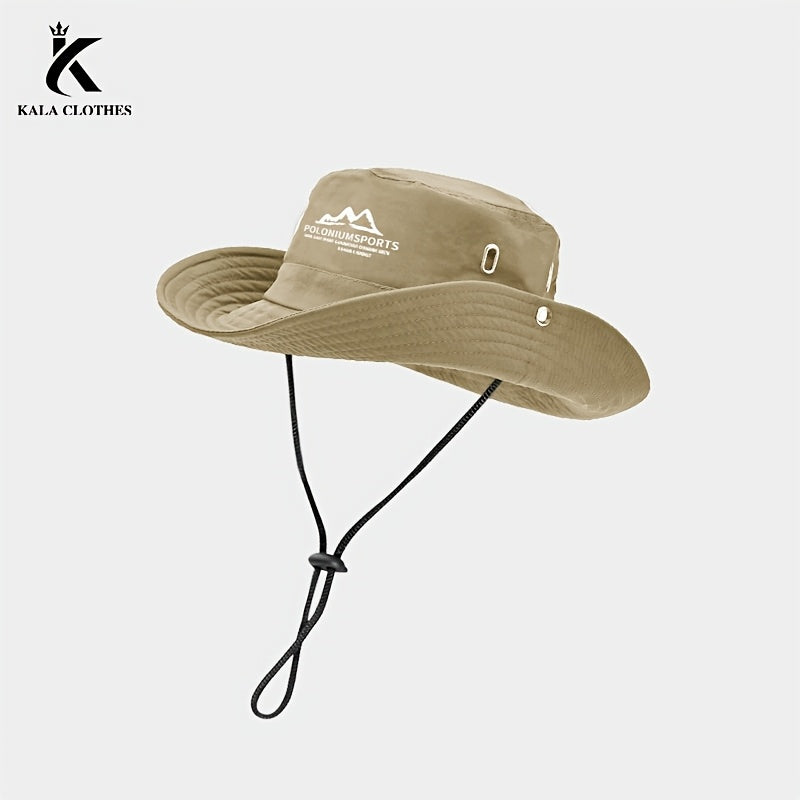 Men'S Printed Wide-Brim Breathable Hat, a Fisherman'S Cap for Summer Outdoor Activities, Hiking, Fishing, And Sun Protection