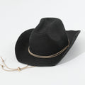 European and American Ring Concave Top Chain Three-fold Belt Extra Fine Straw Weaving Japanese and Korean Sunshade Simple Straw Hat Beach Hat