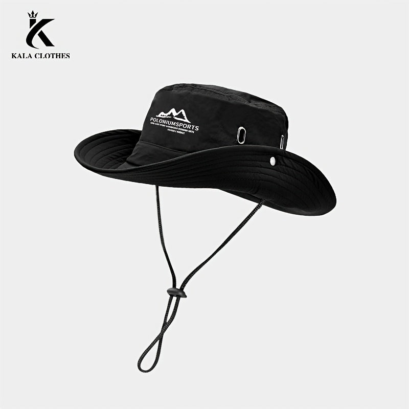 Men'S Printed Wide-Brim Breathable Hat, a Fisherman'S Cap for Summer Outdoor Activities, Hiking, Fishing, And Sun Protection