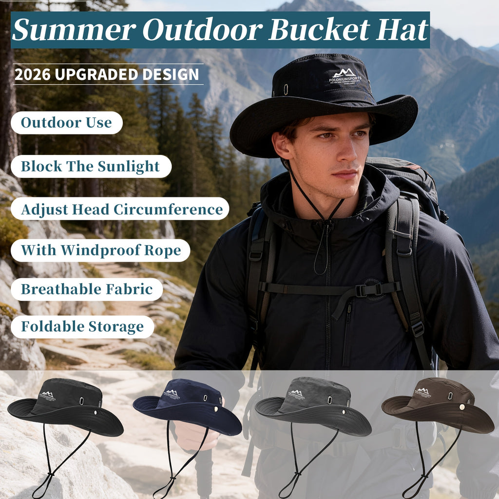 Men'S Printed Wide-Brim Breathable Hat, a Fisherman'S Cap for Summer Outdoor Activities, Hiking, Fishing, And Sun Protection