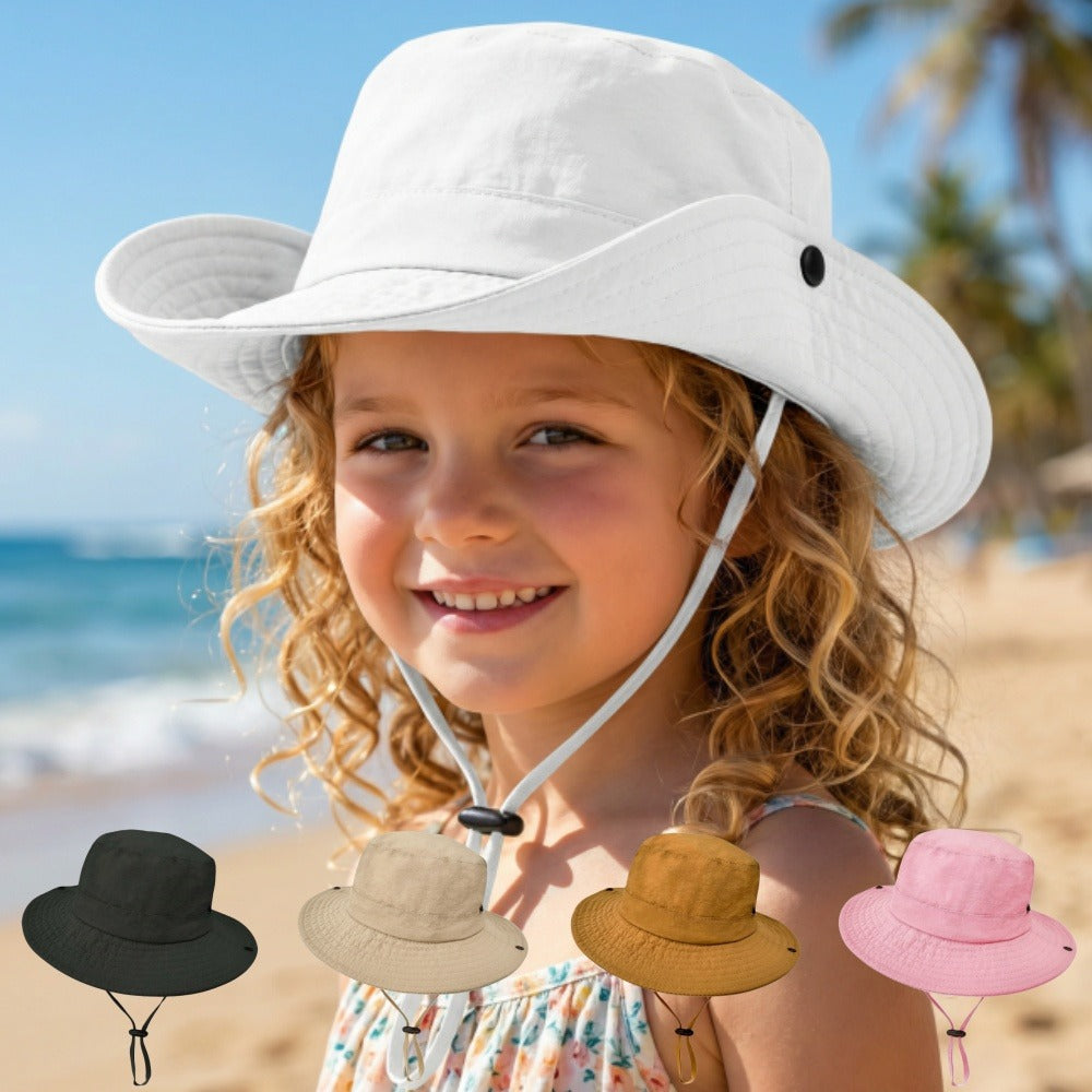Outdoor Sun Hat | Foldable Fisherman Hat, Lightweight and Adjustable, Suitable for Ages 3-8, Mixed Color Polyamide and, Hook-and-loop Closure
