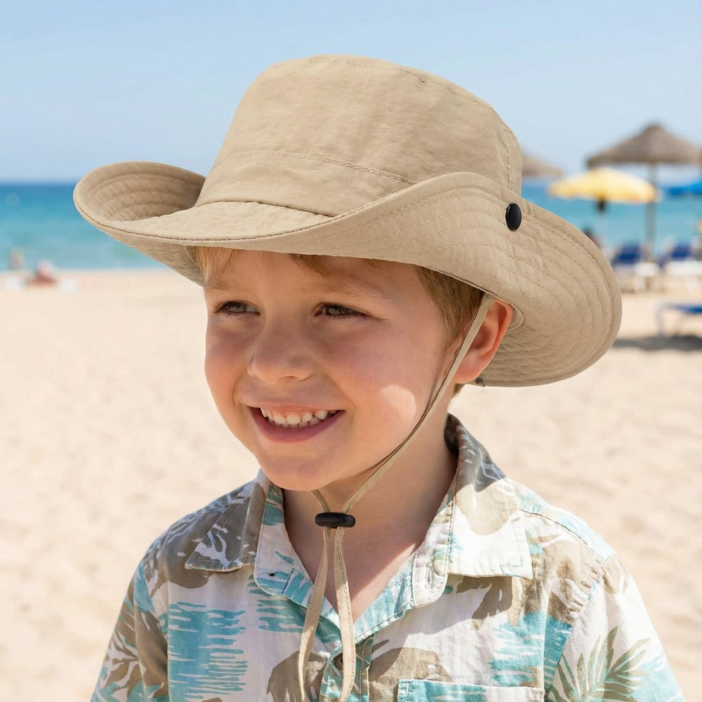 Outdoor Sun Hat | Foldable Fisherman Hat, Lightweight and Adjustable, Suitable for Ages 3-8, Mixed Color Polyamide and, Hook-and-loop Closure