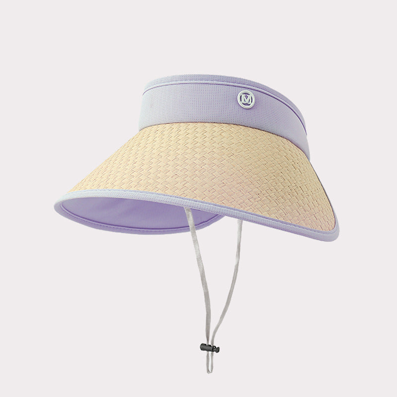 New Spring and summer Women's wide-brimmed open-top hat, a versatile face cover outdoor cycling