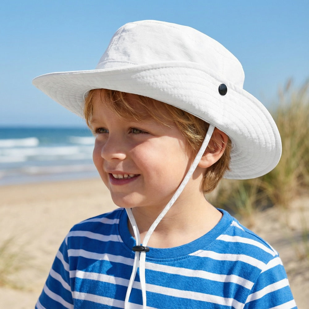 Outdoor Sun Hat | Foldable Fisherman Hat, Lightweight and Adjustable, Suitable for Ages 3-8, Mixed Color Polyamide and, Hook-and-loop Closure