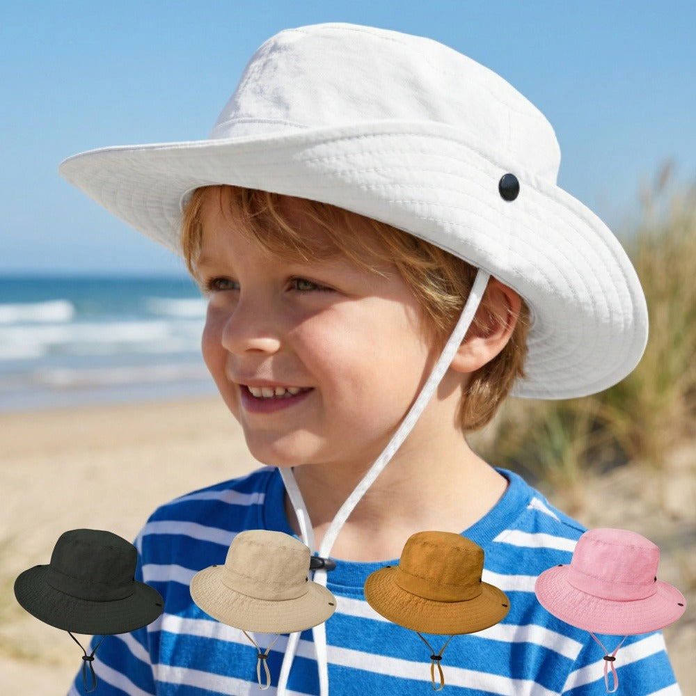 Outdoor Sun Hat | Foldable Fisherman Hat, Lightweight and Adjustable, Suitable for Ages 3-8, Mixed Color Polyamide and, Hook-and-loop Closure