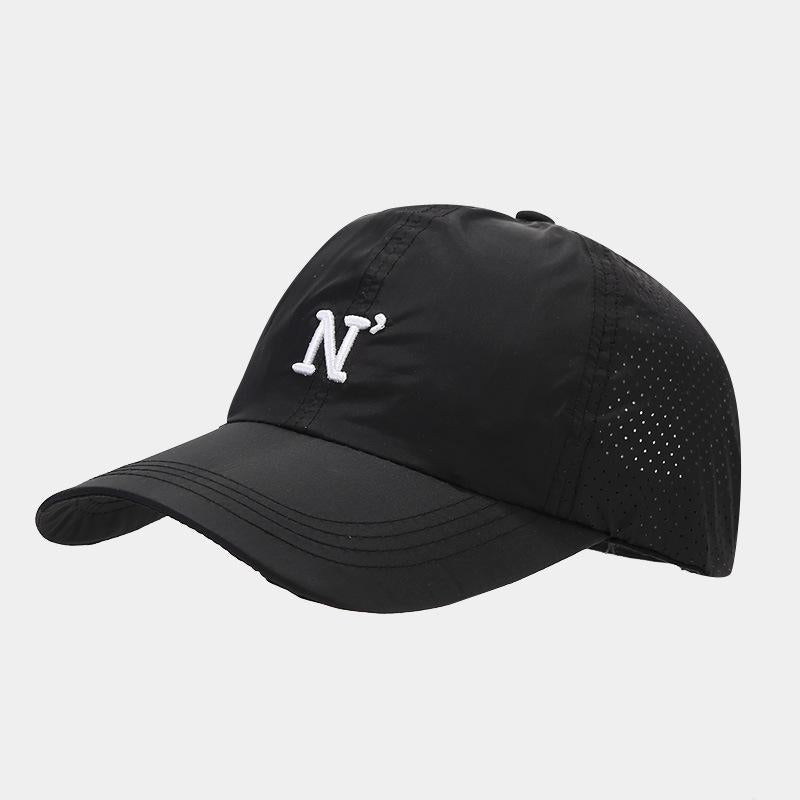 1pc Sport-Style N-Letter Embroidered Soft-Top Baseball Cap with Sun Shield & Quick-Dry Fabric for Birthday Events | Casual Spring\u002FSummer Wear