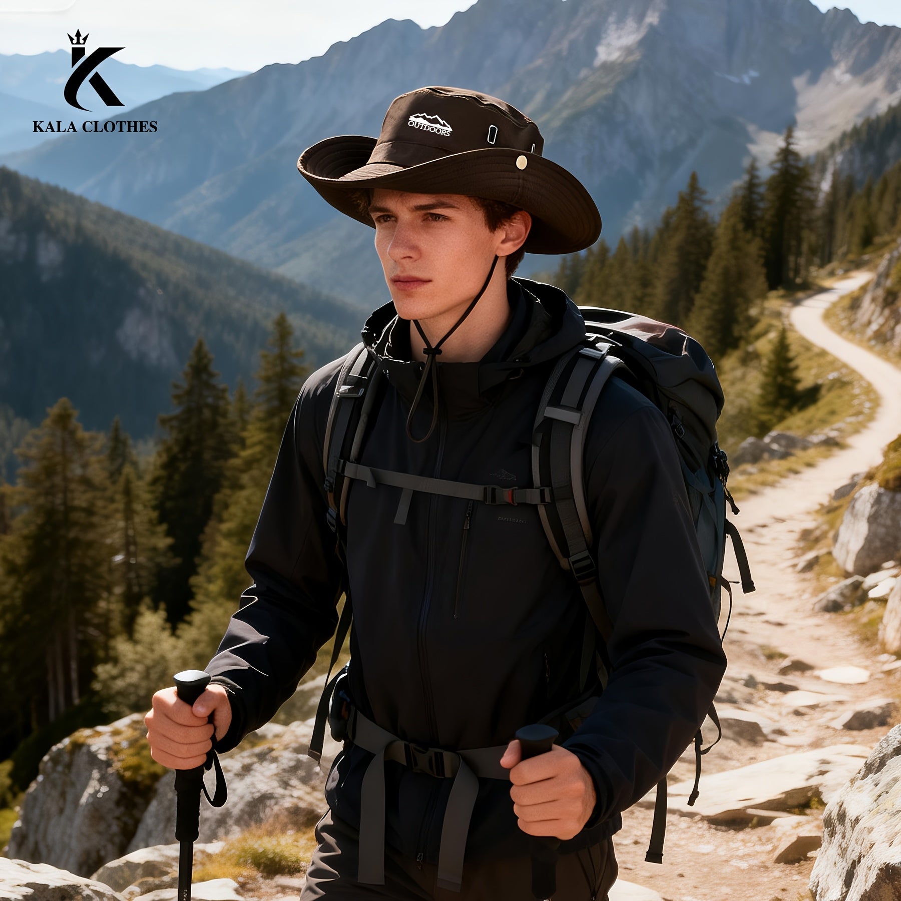 Men's Fisherman Hat for Spring\u002FSummer Outdoor Mountaineering and Fishing, Wide Brim Hat