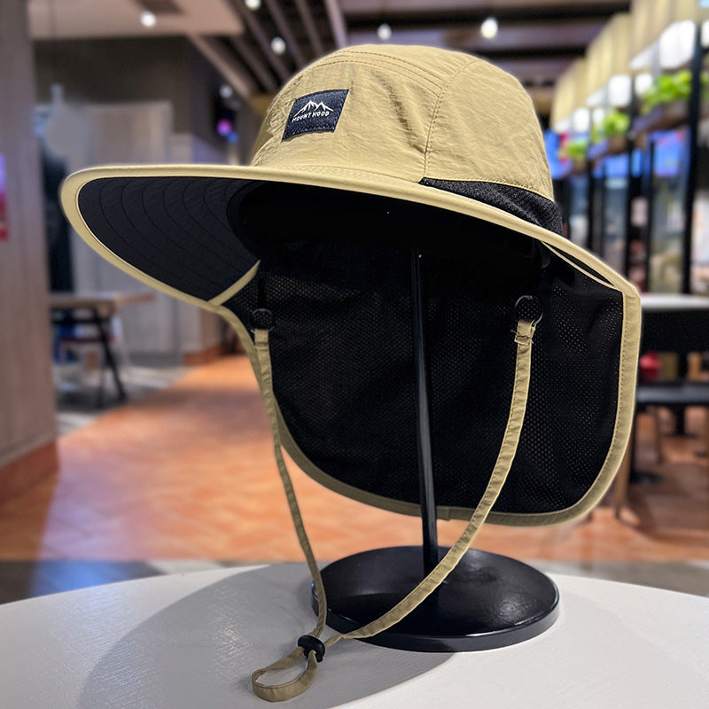 2pcs And Summer Simple Tooling Wind Sunshade Fisherman Hat, Retro Outdoor Fishing Hiking Rope Sunshade Hat