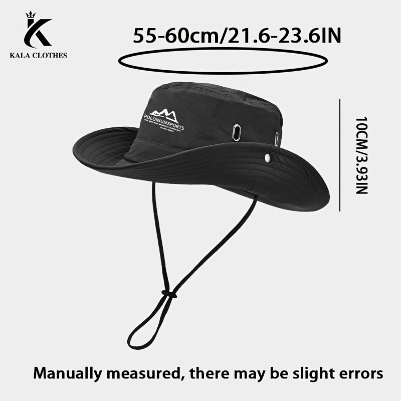 Men'S Printed Wide-Brim Breathable Hat, a Fisherman'S Cap for Summer Outdoor Activities, Hiking, Fishing, And Sun Protection