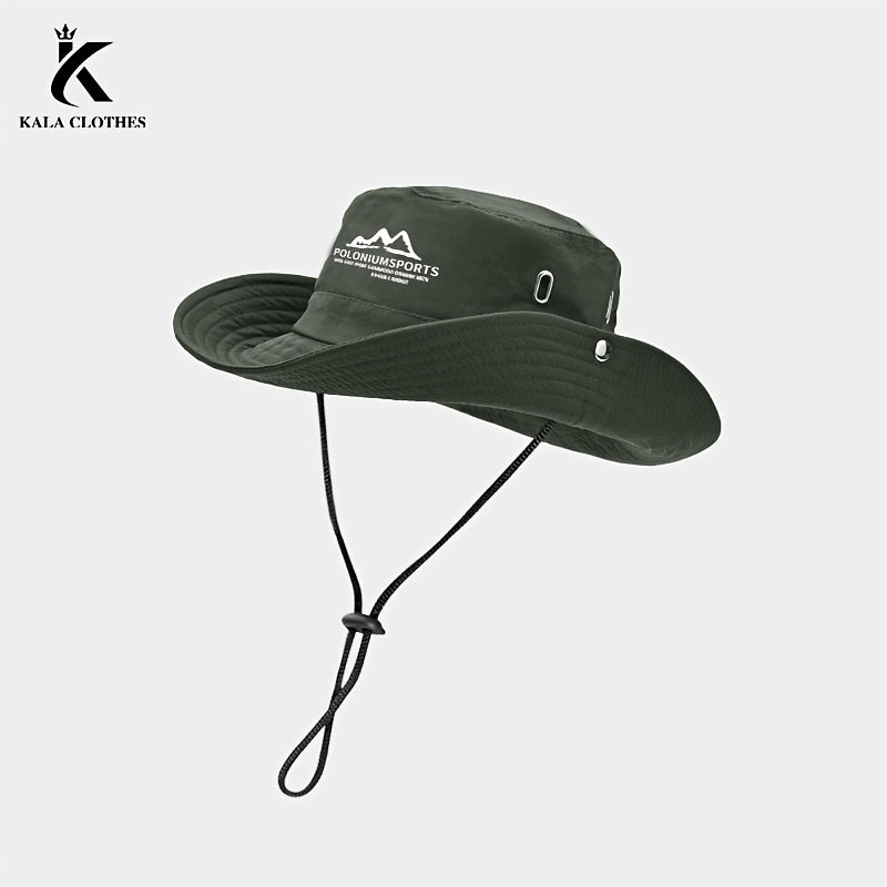 Men'S Printed Wide-Brim Breathable Hat, a Fisherman'S Cap for Summer Outdoor Activities, Hiking, Fishing, And Sun Protection
