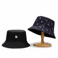 Retro Double-Sided Fisherman Hat with Full Print Embroidery Letters | & Shade | for Outdoor Activities with Comfortable Fit | Summer Collection | Festival Gift