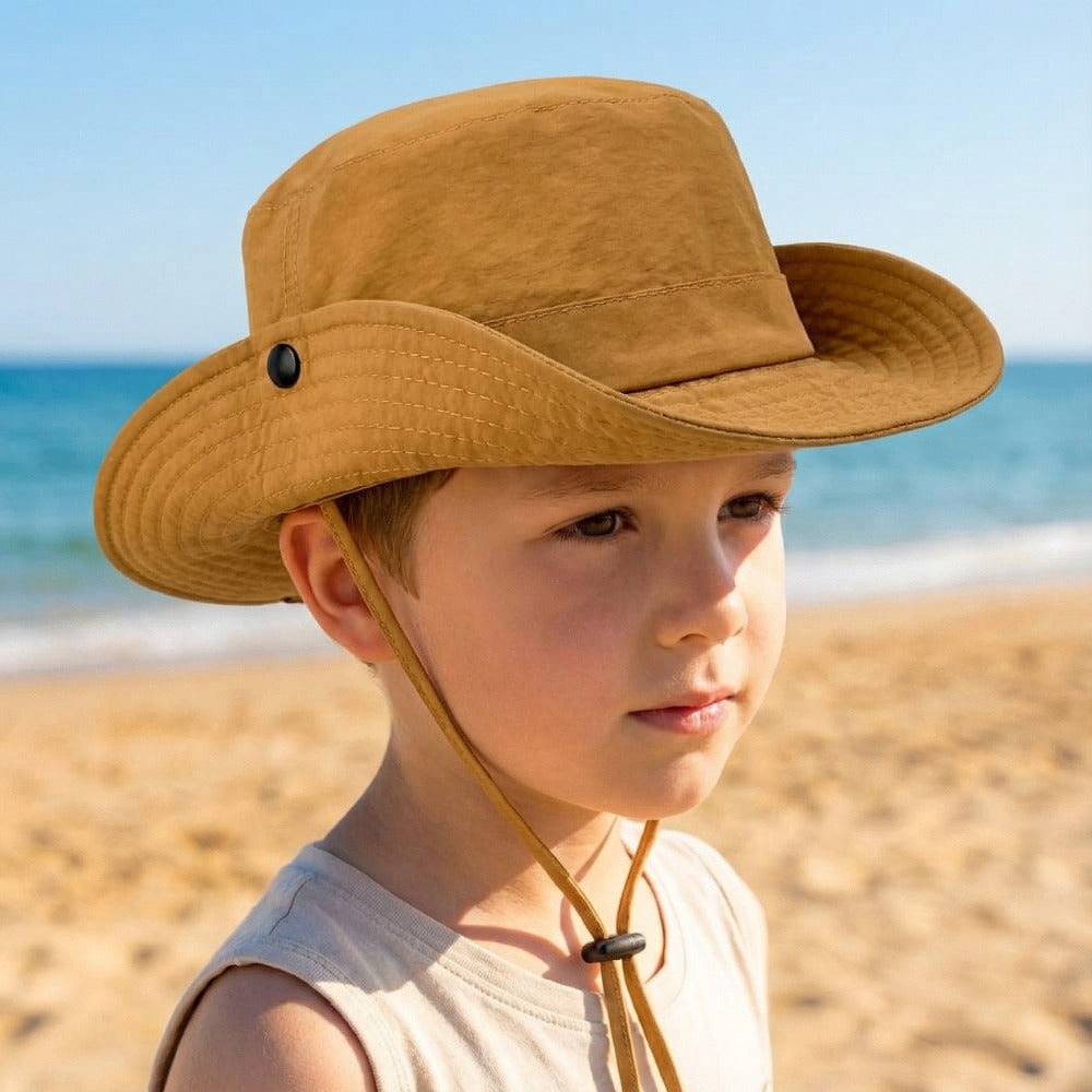 Outdoor Sun Hat | Foldable Fisherman Hat, Lightweight and Adjustable, Suitable for Ages 3-8, Mixed Color Polyamide and, Hook-and-loop Closure