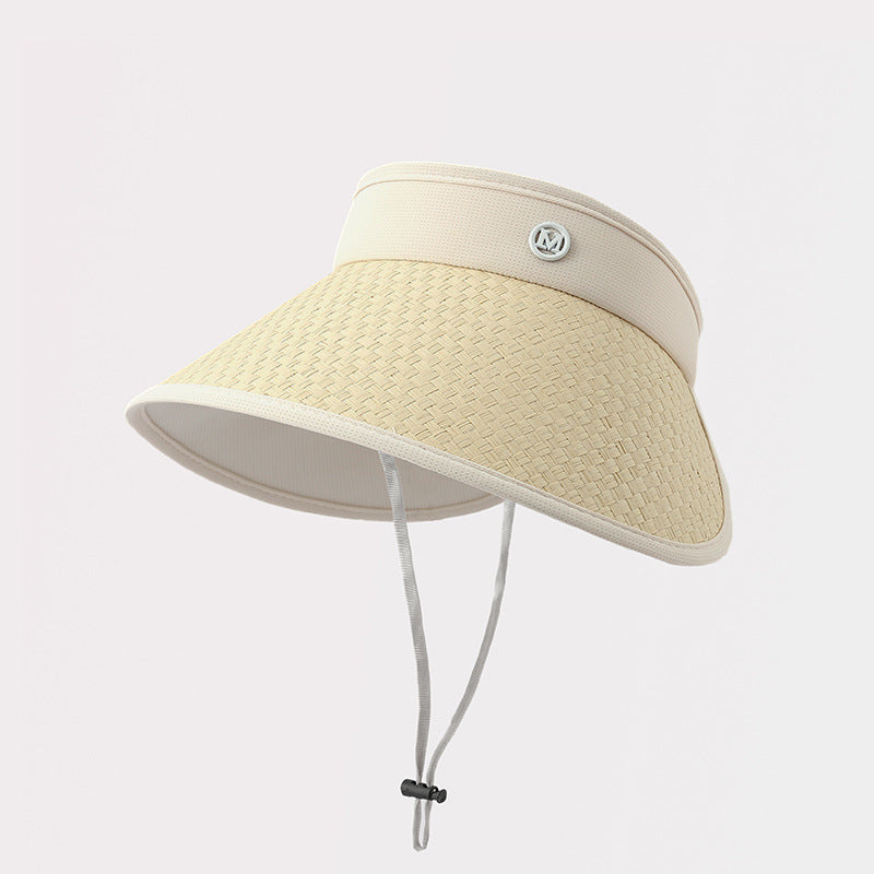 New Spring and summer Women's wide-brimmed open-top hat, a versatile face cover outdoor cycling