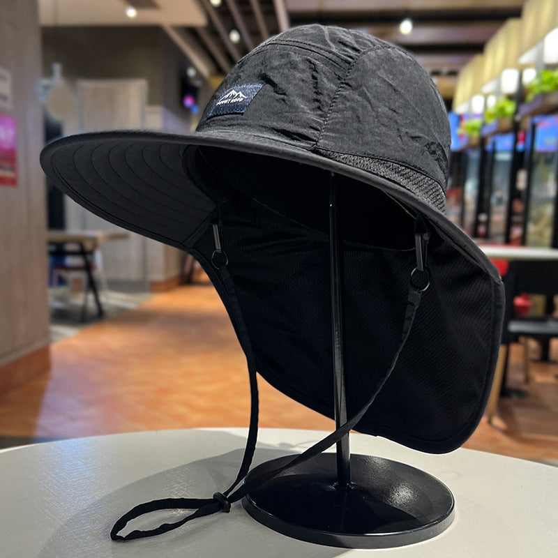 2pcs And Summer Simple Tooling Wind Sunshade Fisherman Hat, Retro Outdoor Fishing Hiking Rope Sunshade Hat