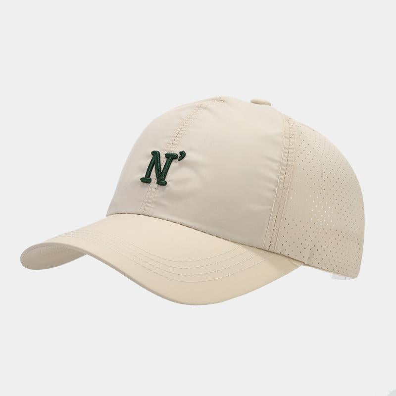 1pc Sport-Style N-Letter Embroidered Soft-Top Baseball Cap with Sun Shield & Quick-Dry Fabric for Birthday Events | Casual Spring\u002FSummer Wear